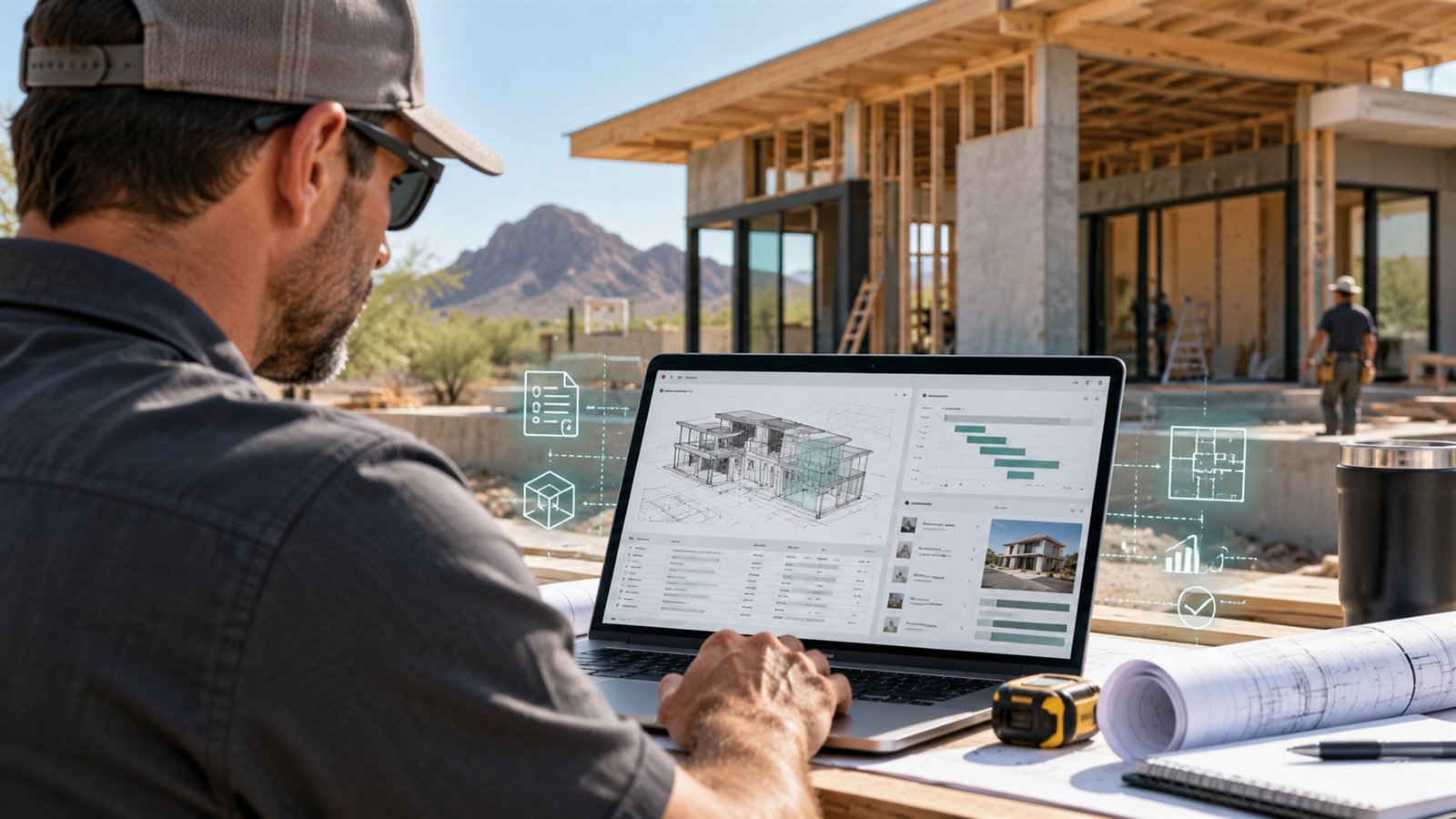 Contractor using AI software on an Arizona jobsite